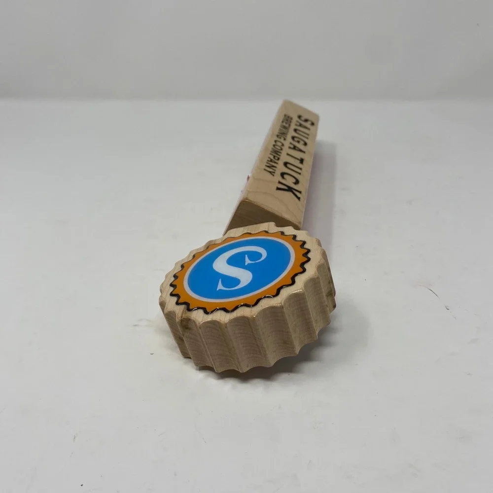 Saugatuck Brewing Company Neapolitan Beer Tap Handle Wood Bottle Cap Logo